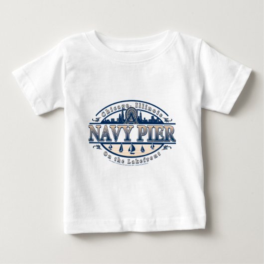 T-shirt Pour Bébé Navy Pier Chicago (Devant)