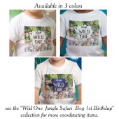 T-shirt Pour Bébé Navy Wild one, Jungle Safari Animaux, Bébé garçon