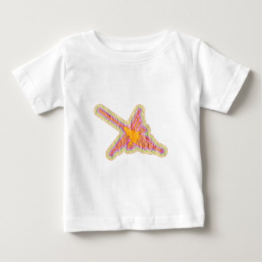 T-shirt Pour Bébé Nazca Lignes Colibri Avec Effet Papier Rincé (Devant)