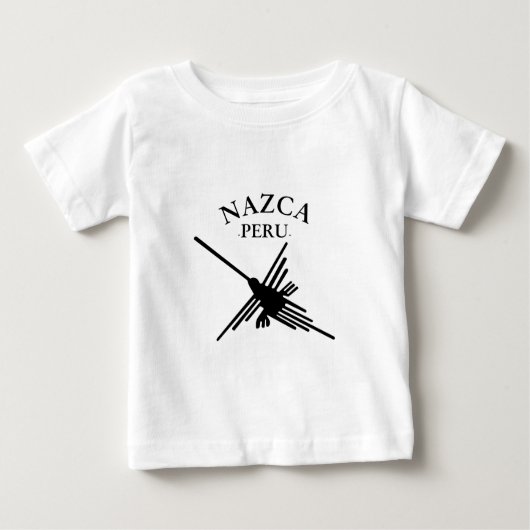 T-shirt Pour Bébé Nazca Pérou Colibri Avec Texte Courbé (Devant)