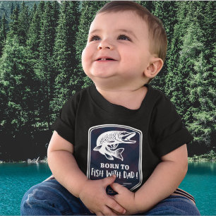 T-shirt Pour Bébé Né à Poisson avec papa un Muskie Trophy Poisson