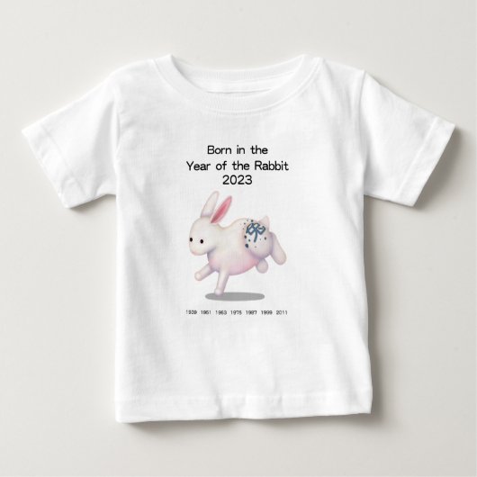 T-shirt Pour Bébé Né dans l'Année du Lapin Signe du zodiaque 2023 (Devant)