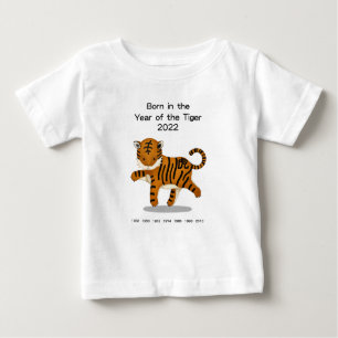 T-shirt Pour Bébé Né dans l'Année du Tigre 2022 Zodiaque Chinois