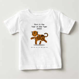 T-shirt Pour Bébé Né en l'an du Tigre 2022 Zodiaque Chinois