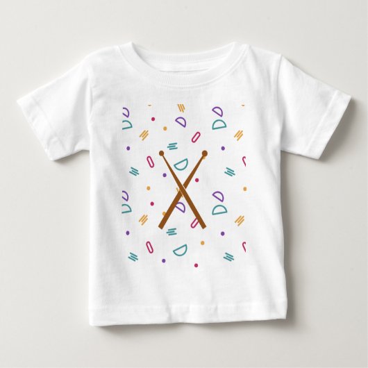T-shirt Pour Bébé né être batteur (Devant)