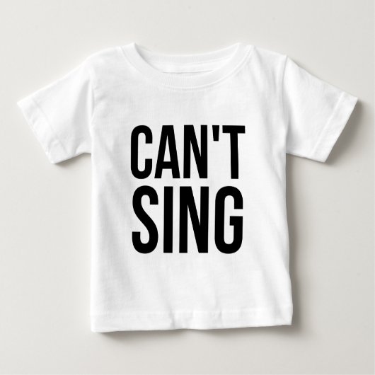 T-shirt Pour Bébé Ne peut pas chanter (Devant)