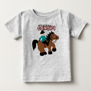 T-shirt Pour Bébé Né pour être une cowgirl