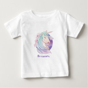 T-shirt Pour Bébé Né pour être une Unicorn Magical Fan Club