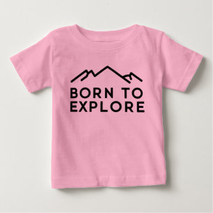 T-shirt Pour Bébé Né pour explorer le contour minimaliste de la mont