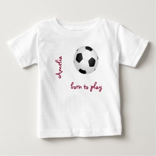 T-shirt Pour Bébé Né pour jouer au football de football Personnalis