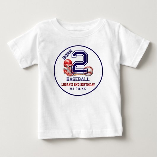 T-shirt Pour Bébé Né pour le baseball | Thème sportif pour le 2e ann (Devant)