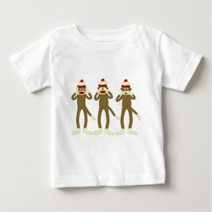 T-shirt Pour Bébé N'entendez, voyez, parler l'aucun singe de