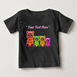T-shirt Pour Bébé Neon Bear Art numérique de famille