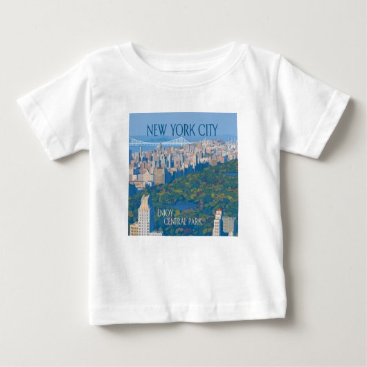 T-shirt Pour Bébé New York | Profitez de Central Park (Devant)