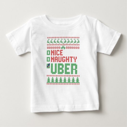T-shirt Pour Bébé Nice Naughty Uber Funny Christmas Matching Cadeau (Devant)