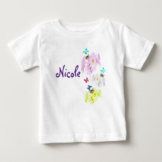T-shirt Pour Bébé Nicole, Nom Avec Chatons,  (Devant)