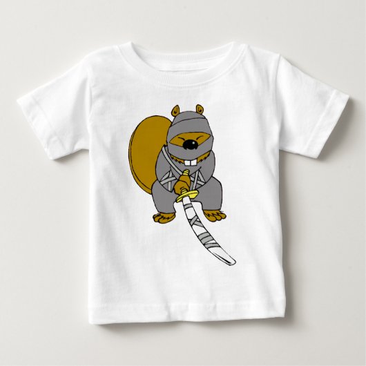 T-shirt Pour Bébé Ninja Beaver (Devant)