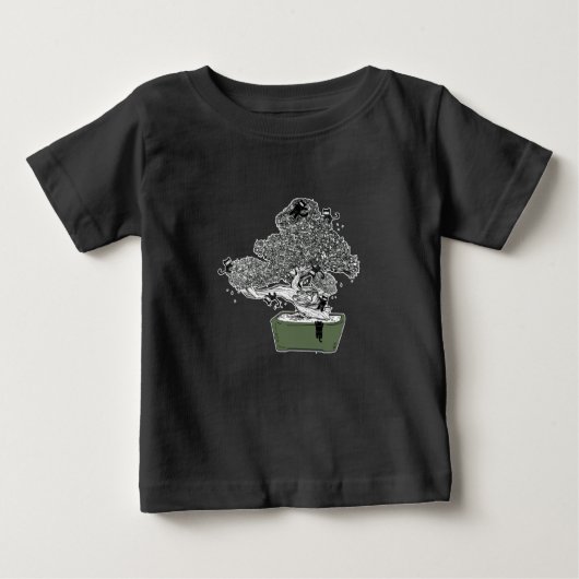 T-shirt Pour Bébé Ninja Kitty Cats Bonsai Tree Zen, bouddhiste japon (Devant)