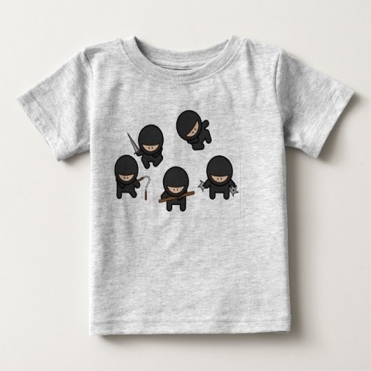 T-shirt Pour Bébé Ninjas mignon (Devant)