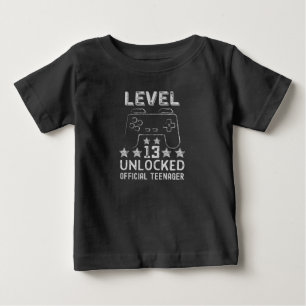T-shirt Pour Bébé Niveau 13 adolescent officiel déverrouillé 13e a