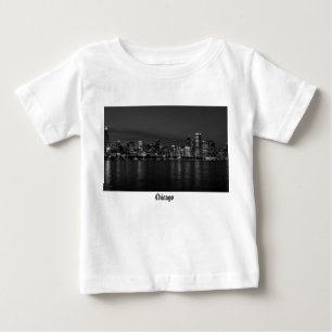 T-shirt Pour Bébé Niveaux de gris de la ville de Chicago