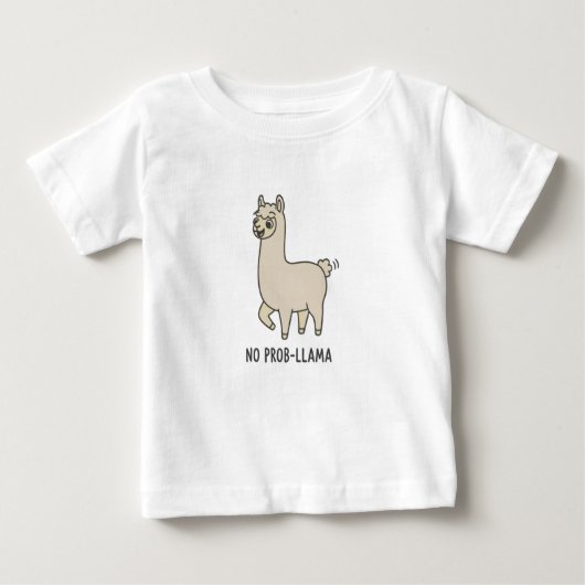T-shirt Pour Bébé "No Prob-Llama" Cute Doodle - Chill Vibes! (Devant)