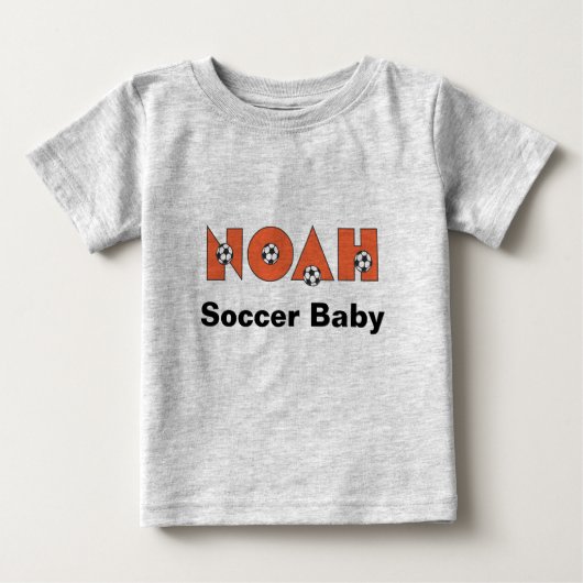 T-shirt Pour Bébé Noah dans l'orange de football (Devant)