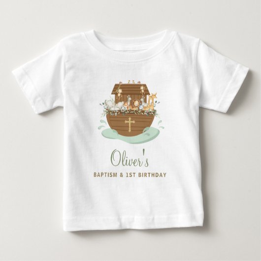 T-shirt Pour Bébé Noah's Ark Baptême Christening 1er Anniversaire (Devant)