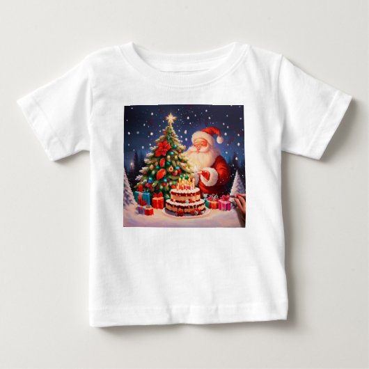 T-shirt Pour Bébé Noël Anniversaire 10 (Devant)