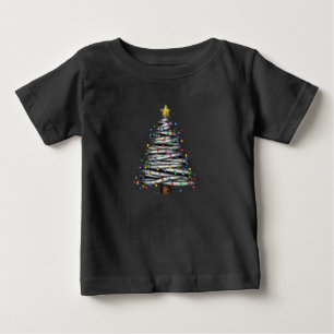 T-shirt Pour Bébé Noël Arbre clair