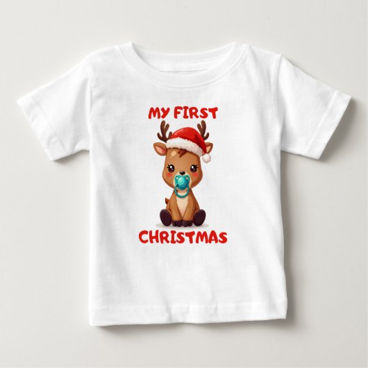 T-shirt Pour Bébé Noël bébé renne (Devant)