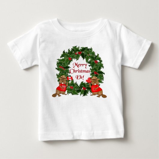 T-shirt Pour Bébé Noël canadien (Devant)
