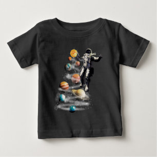 T-shirt Pour Bébé Noël dans le système solaire spatial L'astronaute 