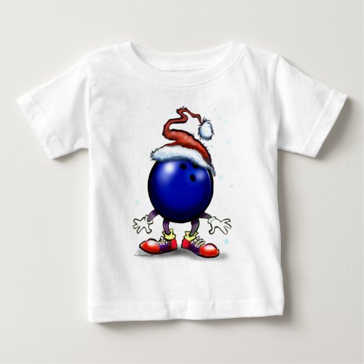 T-shirt Pour Bébé Noël de bowling (Devant)