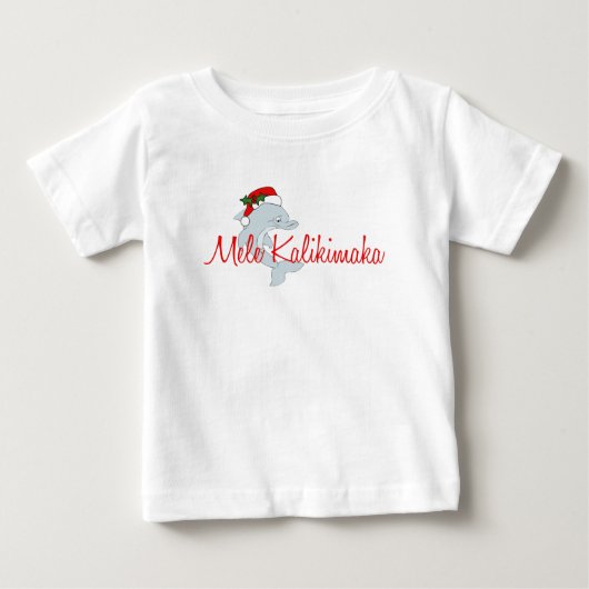 T-shirt Pour Bébé Noël de Hawaïen de dauphin de Père Noël (Devant)