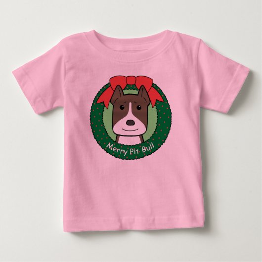 T-shirt Pour Bébé Noël de Pitbull (Devant)