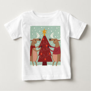T-shirt Pour Bébé Noël des rennes vintages