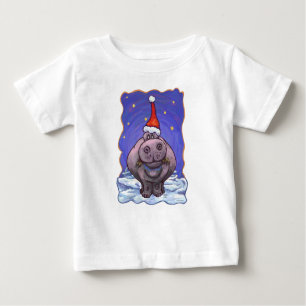 T-shirt Pour Bébé Noël Hippopotame