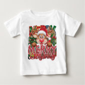 T-shirt Pour Bébé Noël Joyeux Noël Père Noël (Devant)