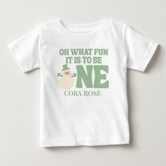 T-shirt Pour Bébé Noël Oh Quel Amusant Premier Anniversaire (Devant)