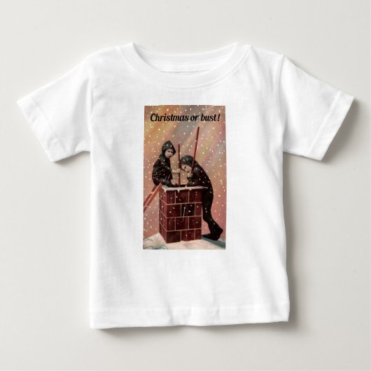 T-shirt Pour Bébé Noël Ou Poussière, Garçon Chimney Balayage Antique (Devant)