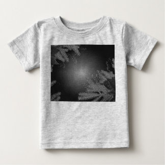 T-shirt Pour Bébé Noël Poinsettia Noir Et Gris VI