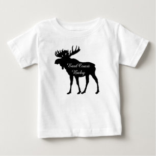 T-shirt Pour Bébé Noël rustique mignon d'orignaux de bébé de Côt