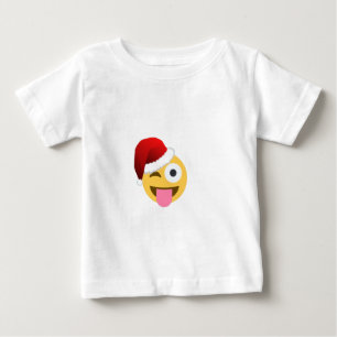 T-shirt Pour Bébé noël santa claus winking emoji