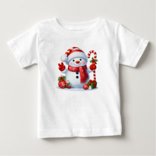 T-shirt Pour Bébé Noël Signe de Paix Bonhomme de Neige