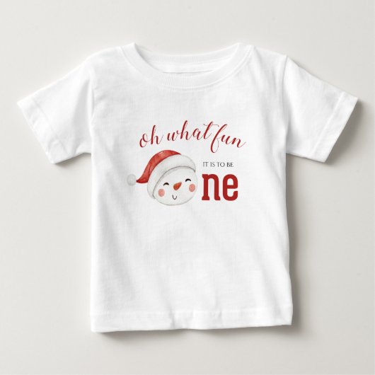 T-shirt Pour Bébé Noël Snowman premier anniversaire (Devant)