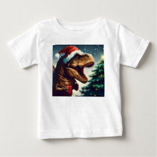 T-shirt Pour Bébé Noël T-Rex 1