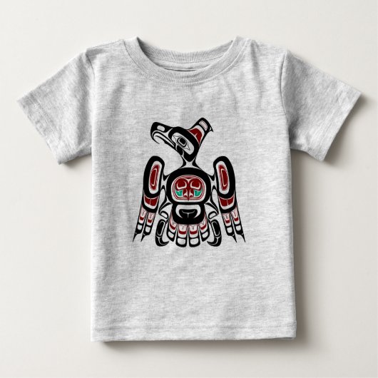 T-shirt Pour Bébé Noir rouge autochtone Kaigani Thunderbird (Devant)