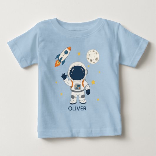 T-shirt Pour Bébé Nom d'aventure spatiale de fusée d'astronaute mign (Devant)