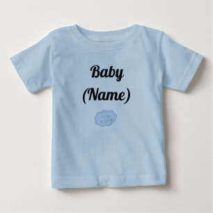 T-shirt Pour Bébé Nom de bébé personnalisé Cloud souriant